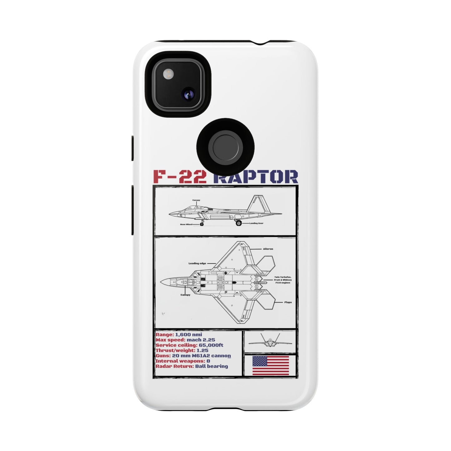F-22 Raptor Schematic edition phone case (USAF Colour-Way)