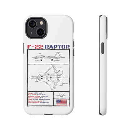 F-22 Raptor schematic rigid Phone Case (USAF colour-ways)