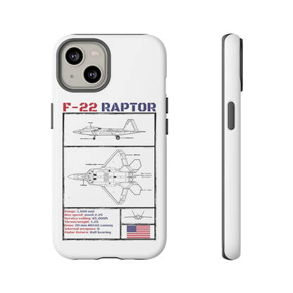 F-22 Raptor schematic rigid Phone Case (USAF colour-ways)