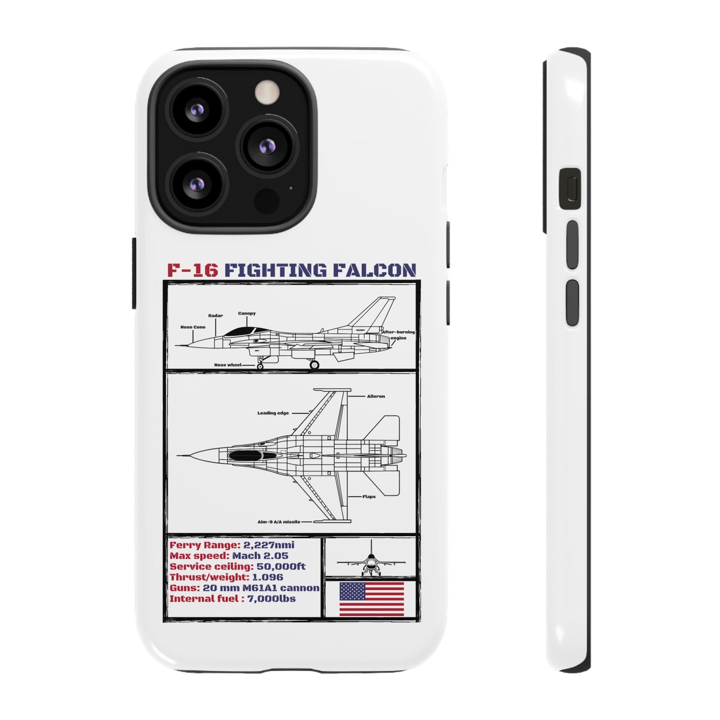 F-16 Fighting Falcon Schematic edition phone case (USAF Colour-Way)