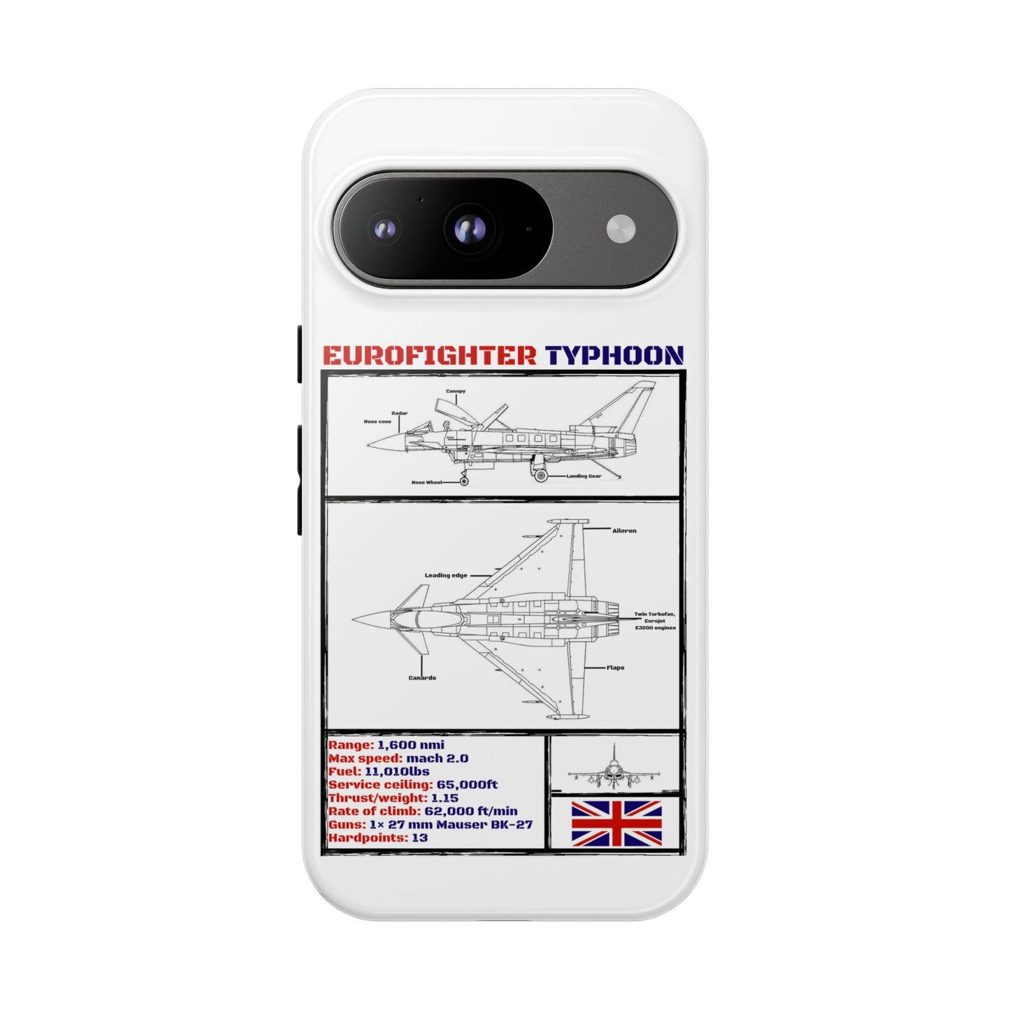 Eurofighter typhoon Schematic edition phone case (RAF Colour-Way)