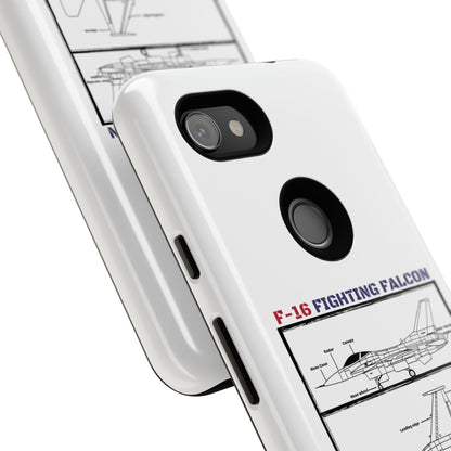 F-16 Fighting Falcon Schematic edition phone case (USAF Colour-Way)