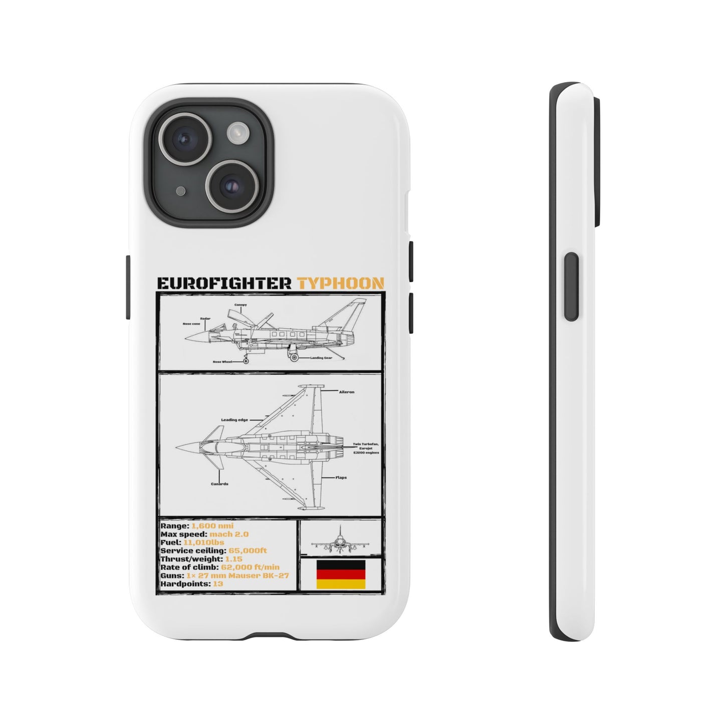 Eurofighter typhoon Schematic edition phone case (Luftwaffe Colour-Way)
