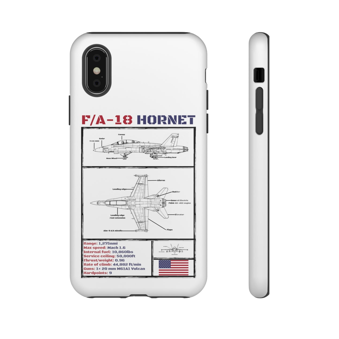 F/A-18 Schematic Rigid Phone Case (USAF colour-ways)