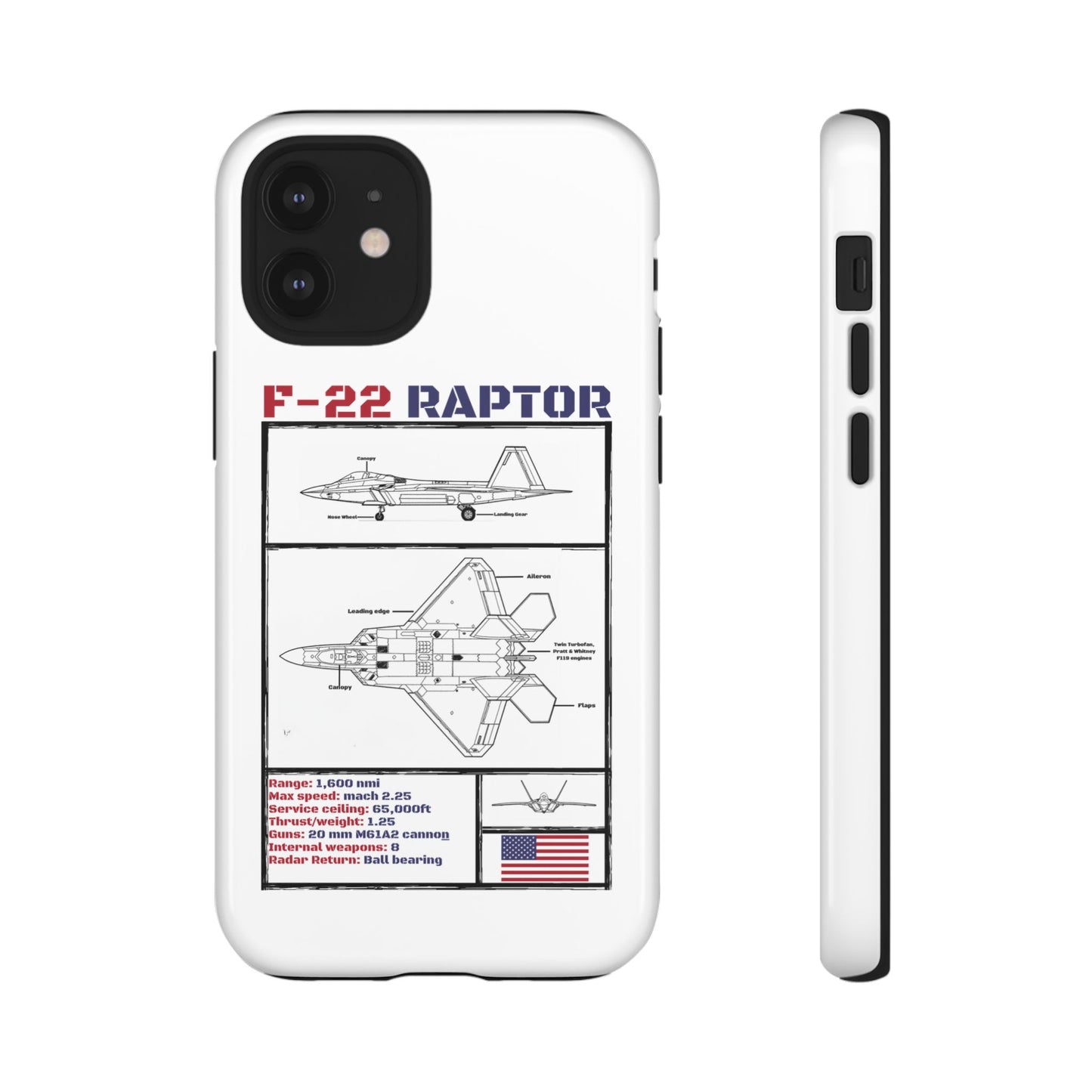 F-22 Raptor Schematic edition phone case (USAF Colour-Way)