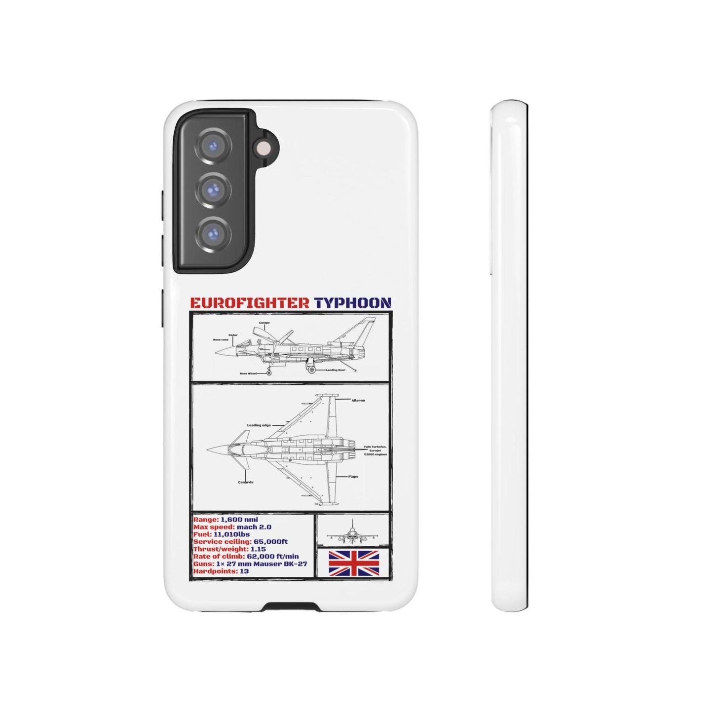 Eurofighter typhoon Schematic edition phone case (RAF Colour-Way)