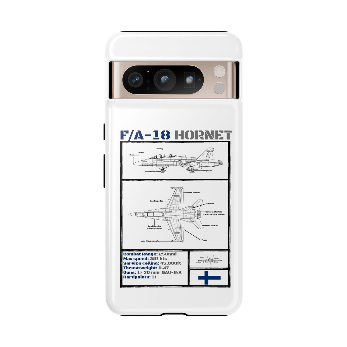 F/A-18 Hornet Schematic edition phone case (FAF Colour-Way)