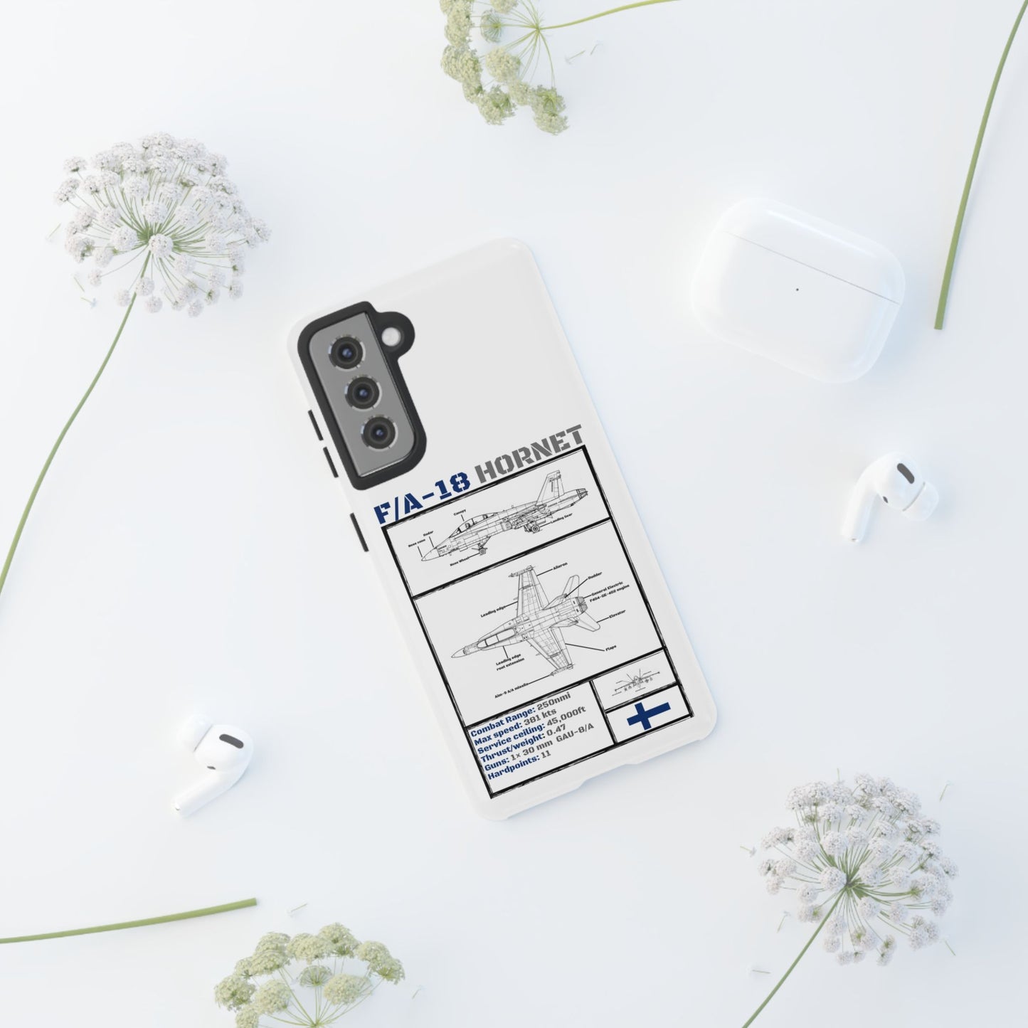 F/A-18 Hornet Schematic edition phone case (FAF Colour-Way)