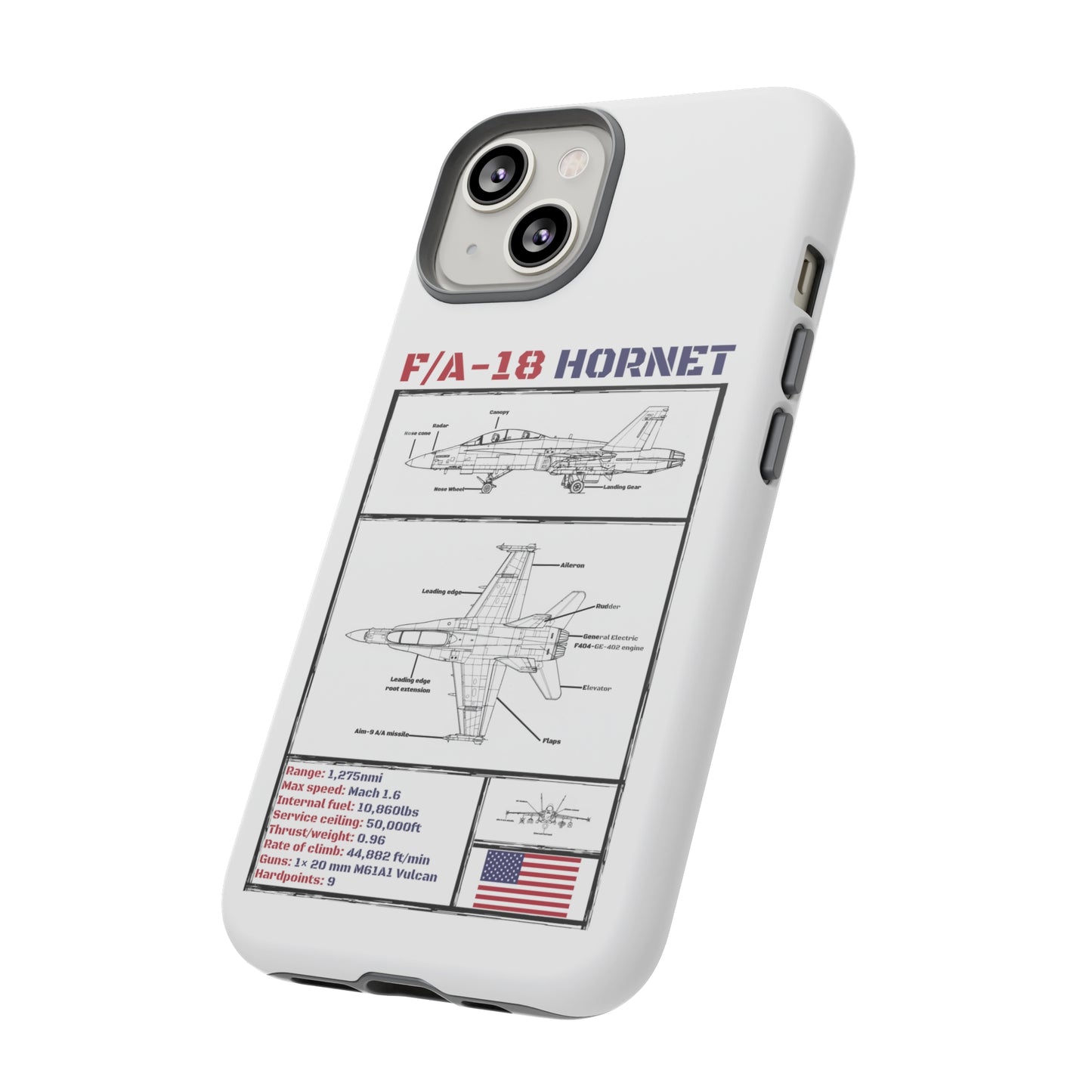 F/A-18 Schematic Rigid Phone Case (USAF colour-ways)