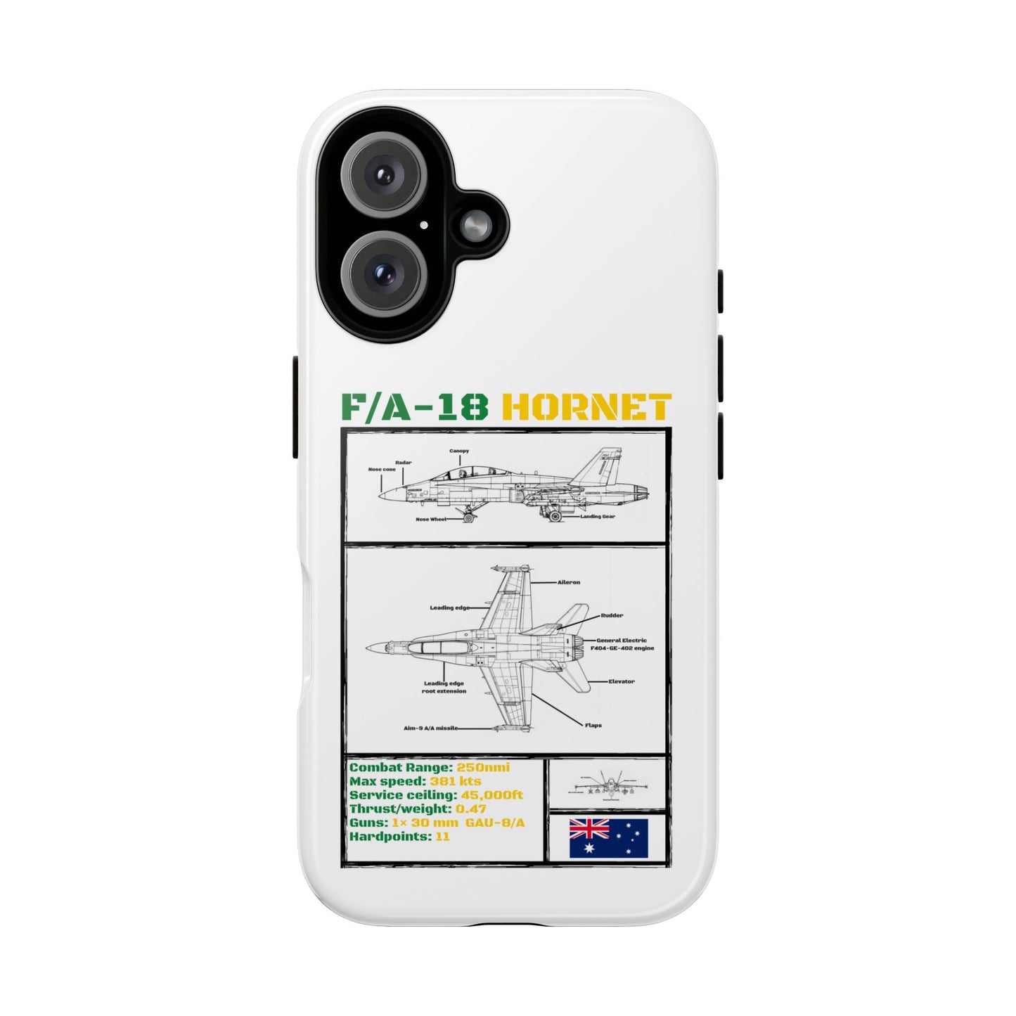 F/A-18 Hornet Schematic edition phone case (RAAF Colour-Way)