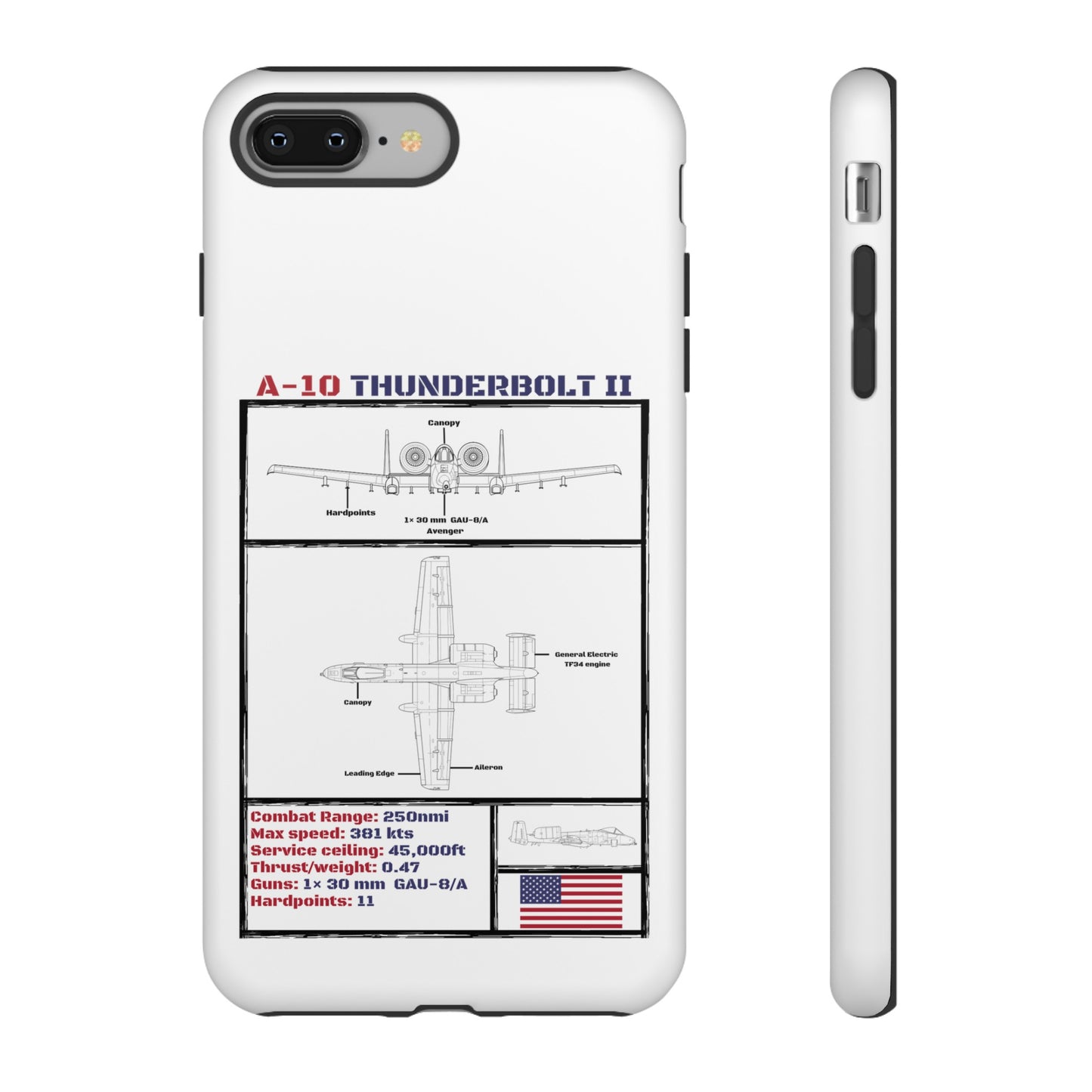 A-10 Schematic Rigid Phone Case (USAF colour-ways)