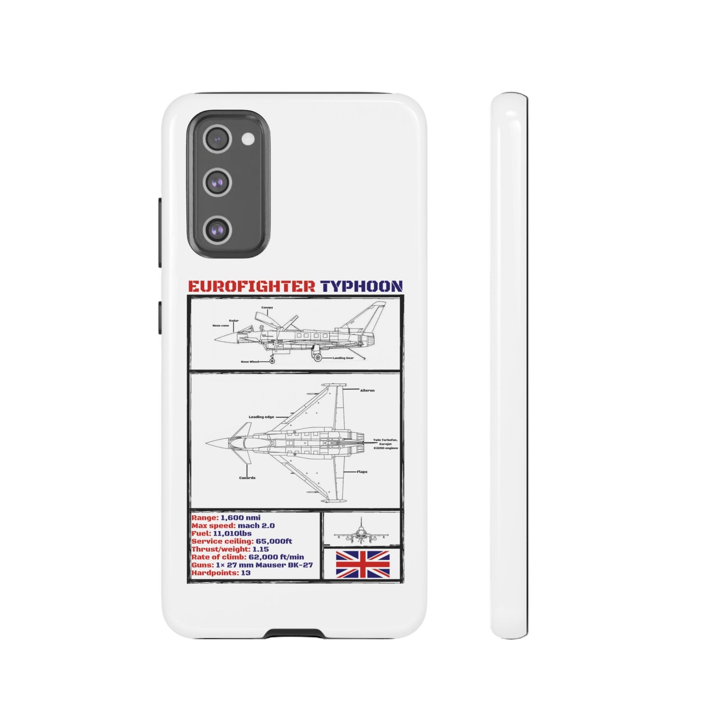 Eurofighter typhoon Schematic edition phone case (RAF Colour-Way)