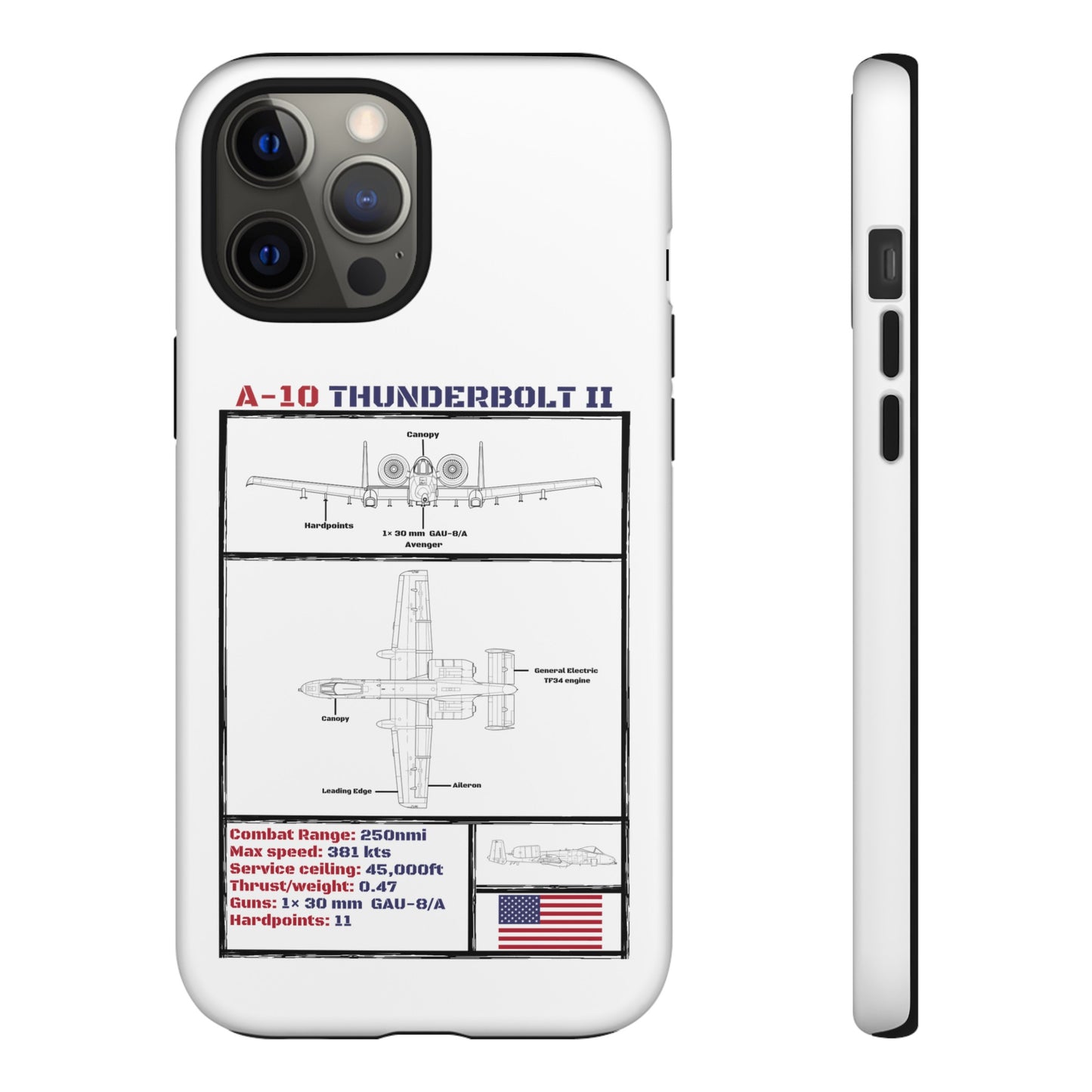 A-10 Schematic Rigid Phone Case (USAF colour-ways)