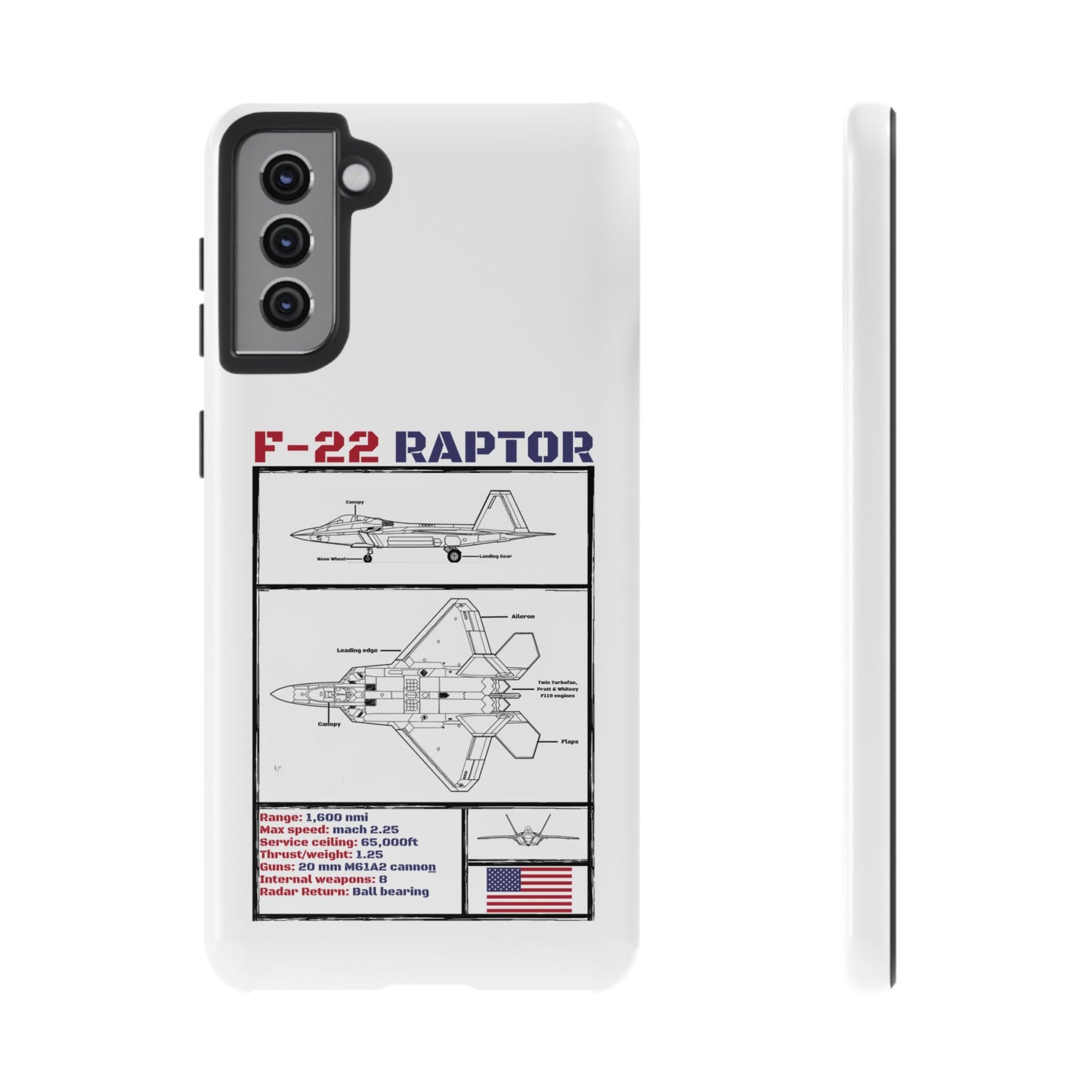 F-22 Raptor Schematic edition phone case (USAF Colour-Way)