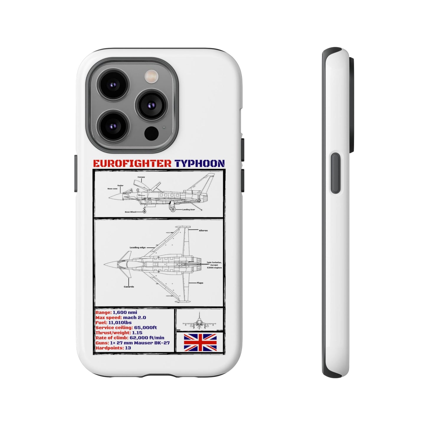 Eurofighter typhoon Schematic edition phone case (RAF Colour-Way)