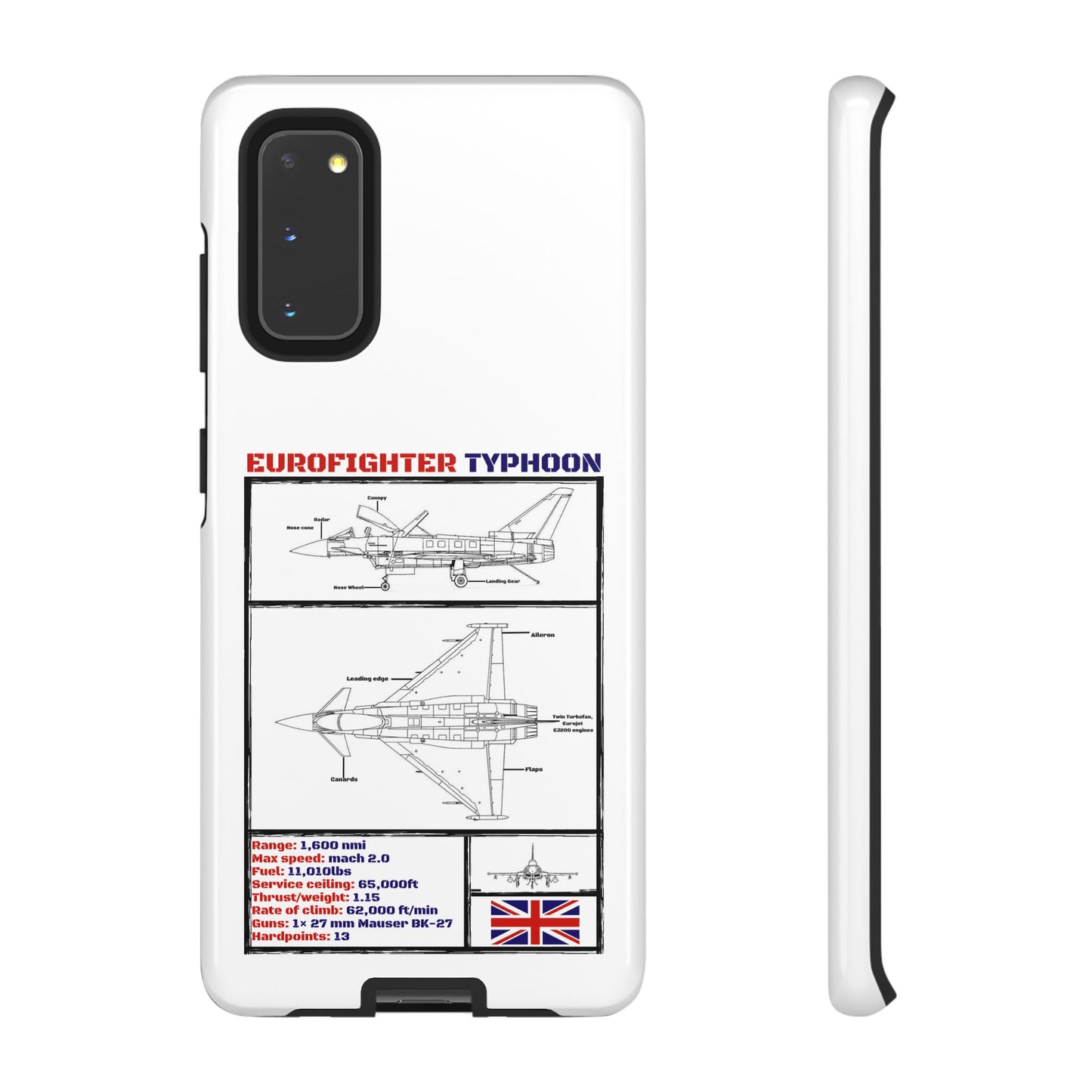 Eurofighter typhoon Schematic edition phone case (RAF Colour-Way)