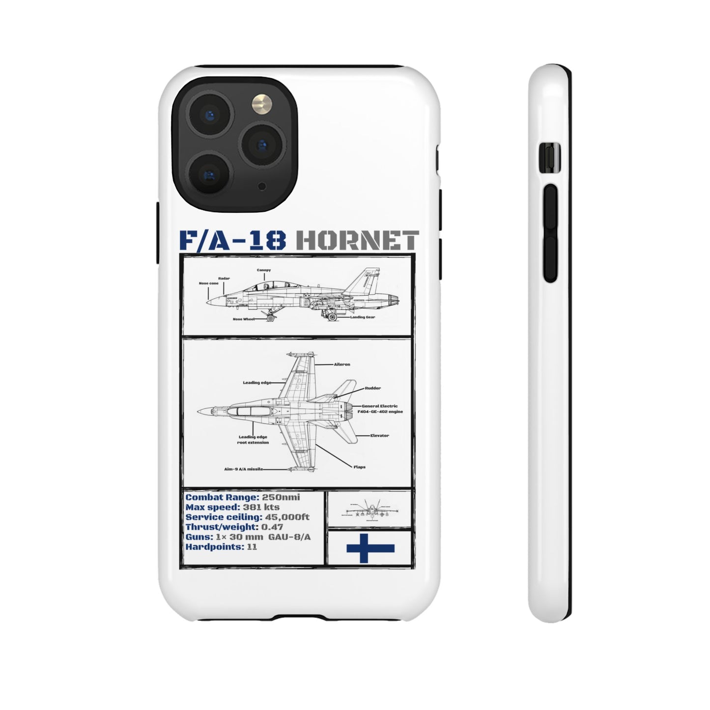 F/A-18 Hornet Schematic edition phone case (FAF Colour-Way)