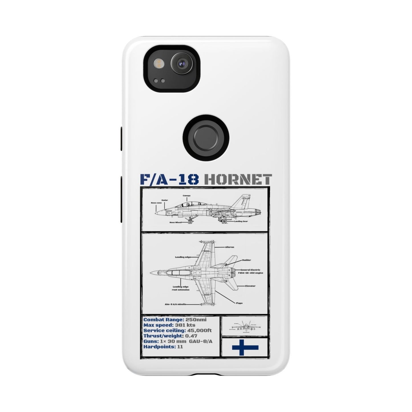 F/A-18 Hornet Schematic edition phone case (FAF Colour-Way)