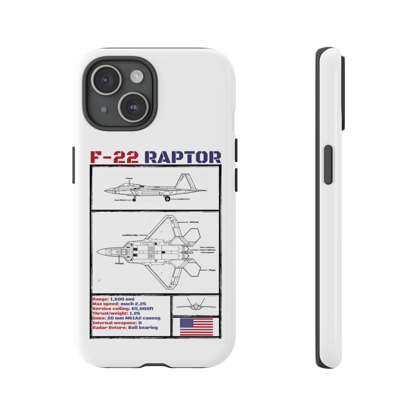 F-22 Raptor Schematic edition phone case (USAF Colour-Way)