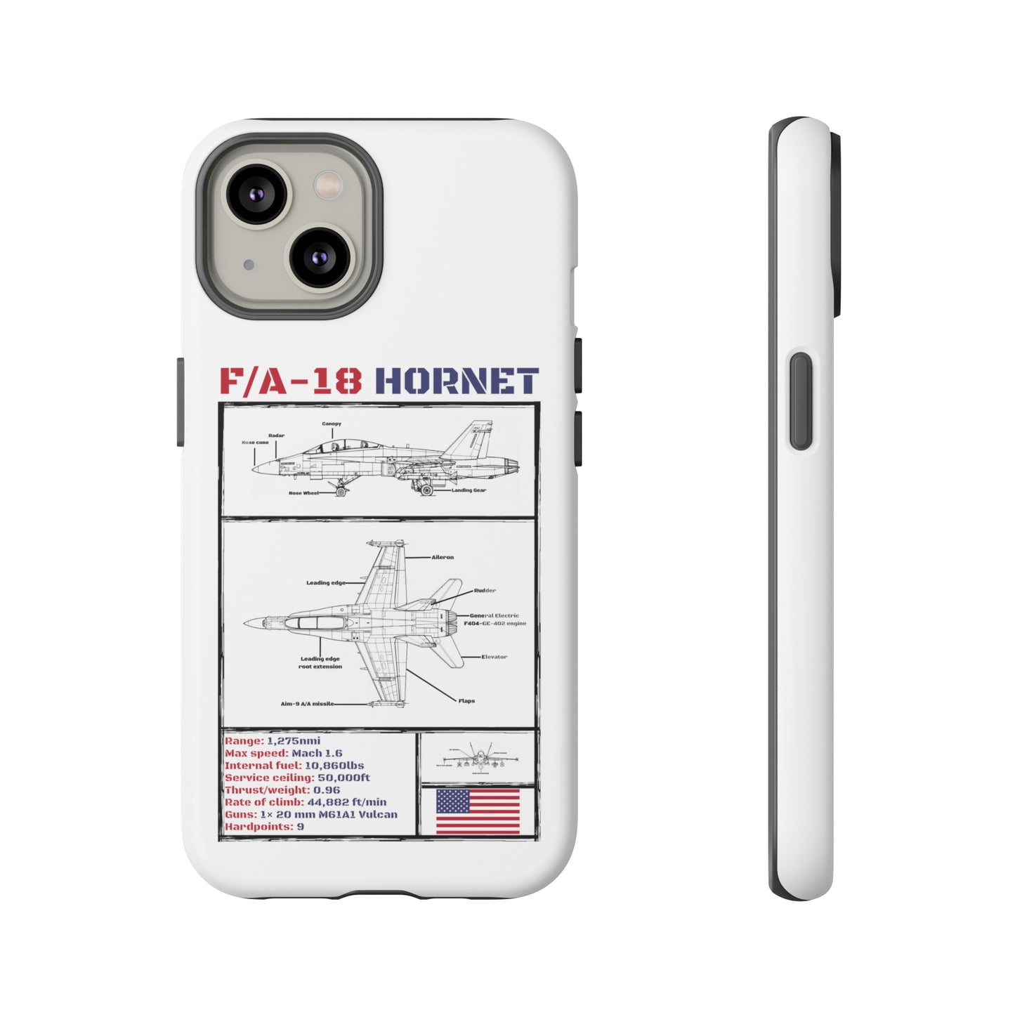 F/A-18 Schematic Rigid Phone Case (USAF colour-ways)