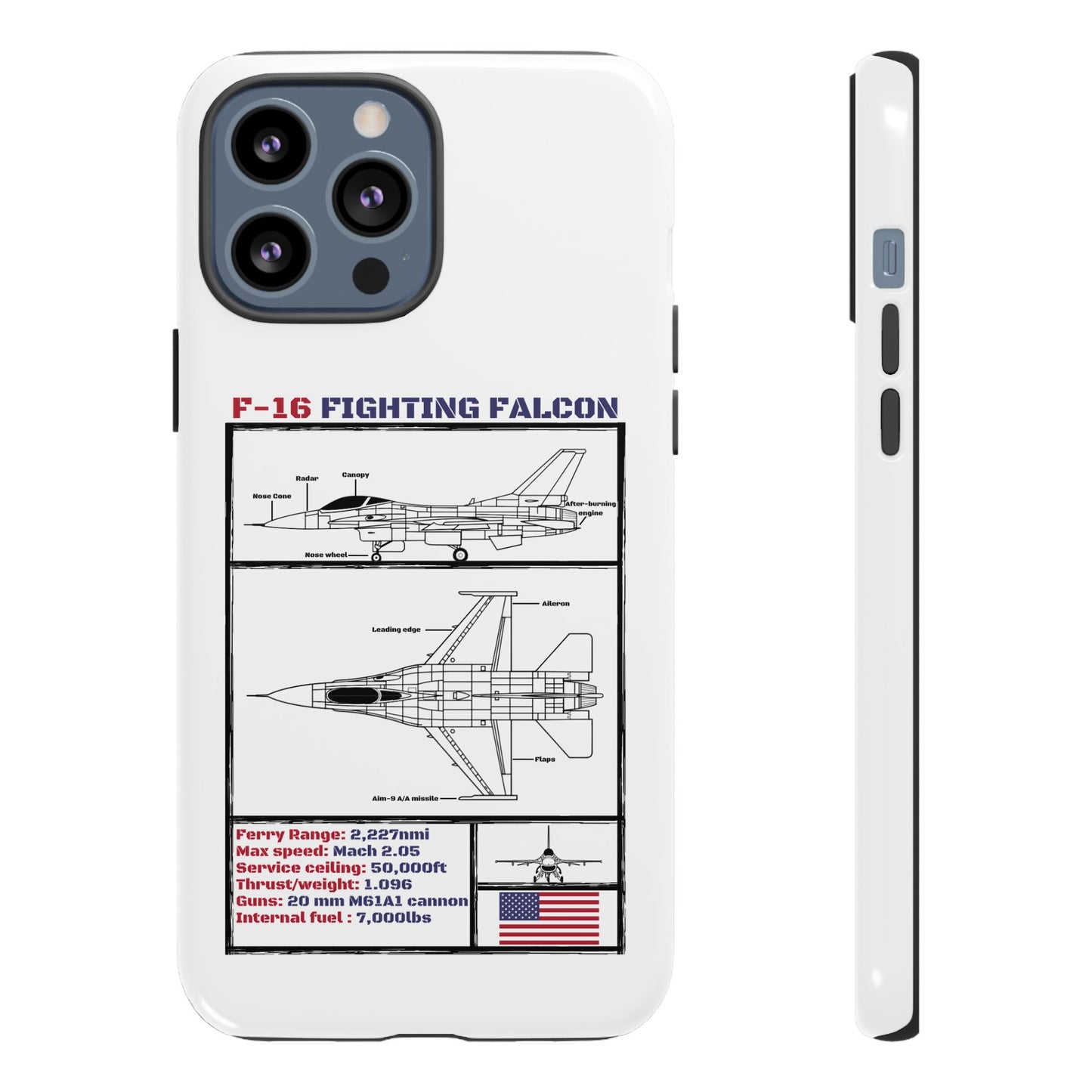 F-16 Fighting Falcon Schematic edition phone case (USAF Colour-Way)