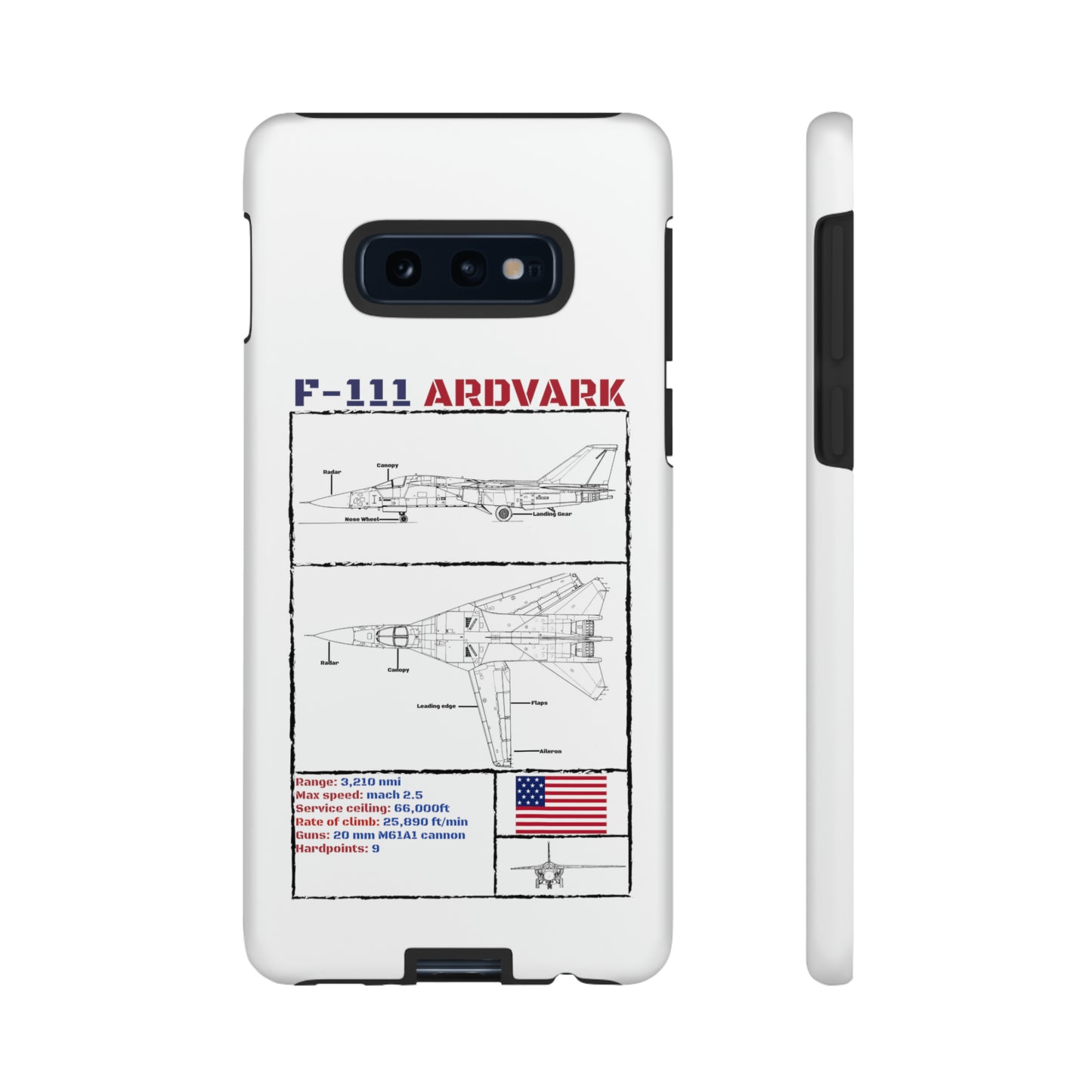 F111 Aardvark  Schematic Durable Phone Case (USAF Colourways)