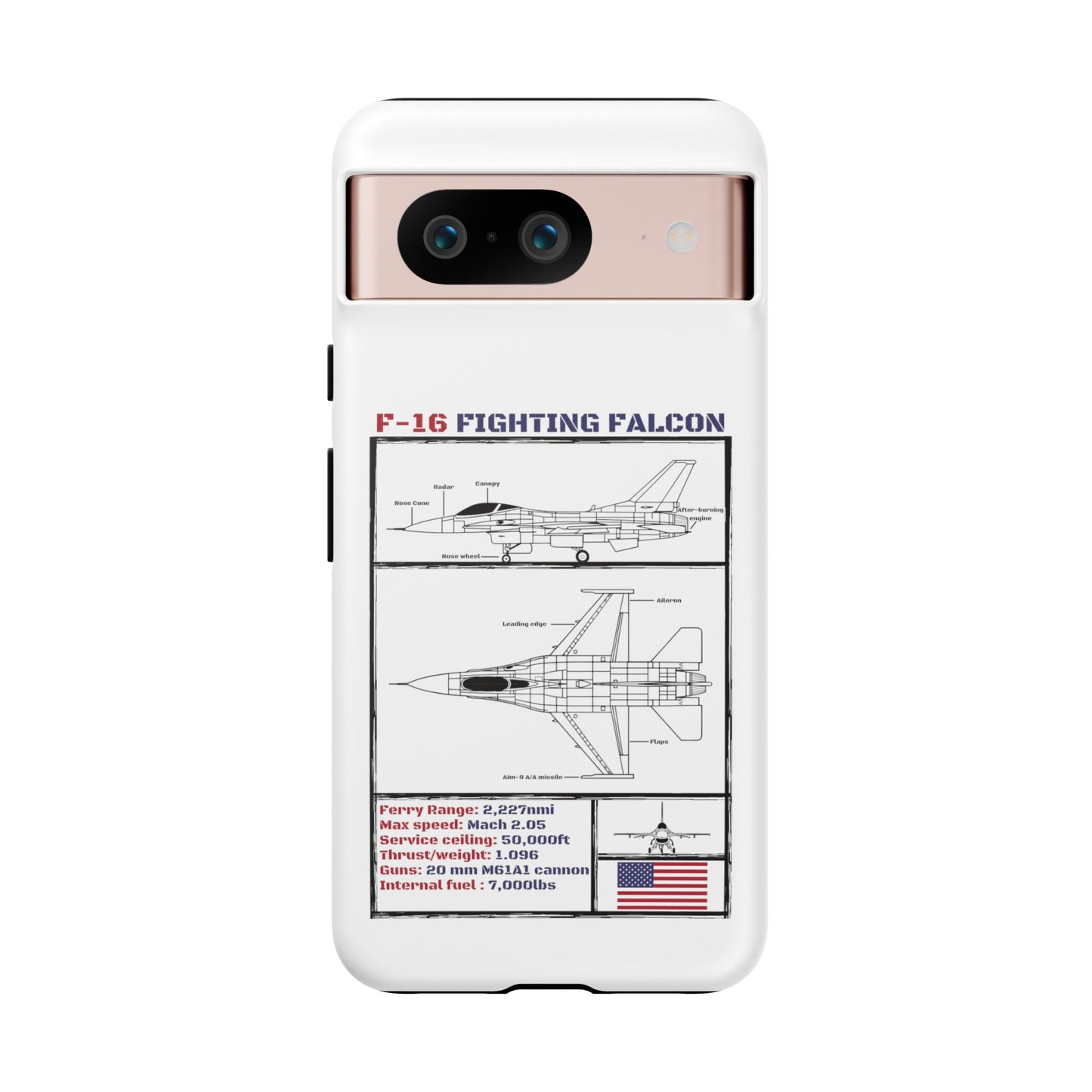 F-16 Schematic rigid Phone Case (USAF colour-ways)