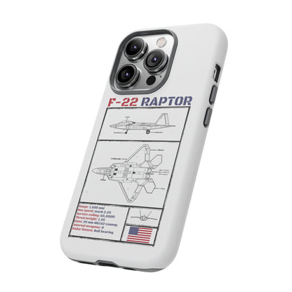 F-22 Raptor schematic rigid Phone Case (USAF colour-ways)