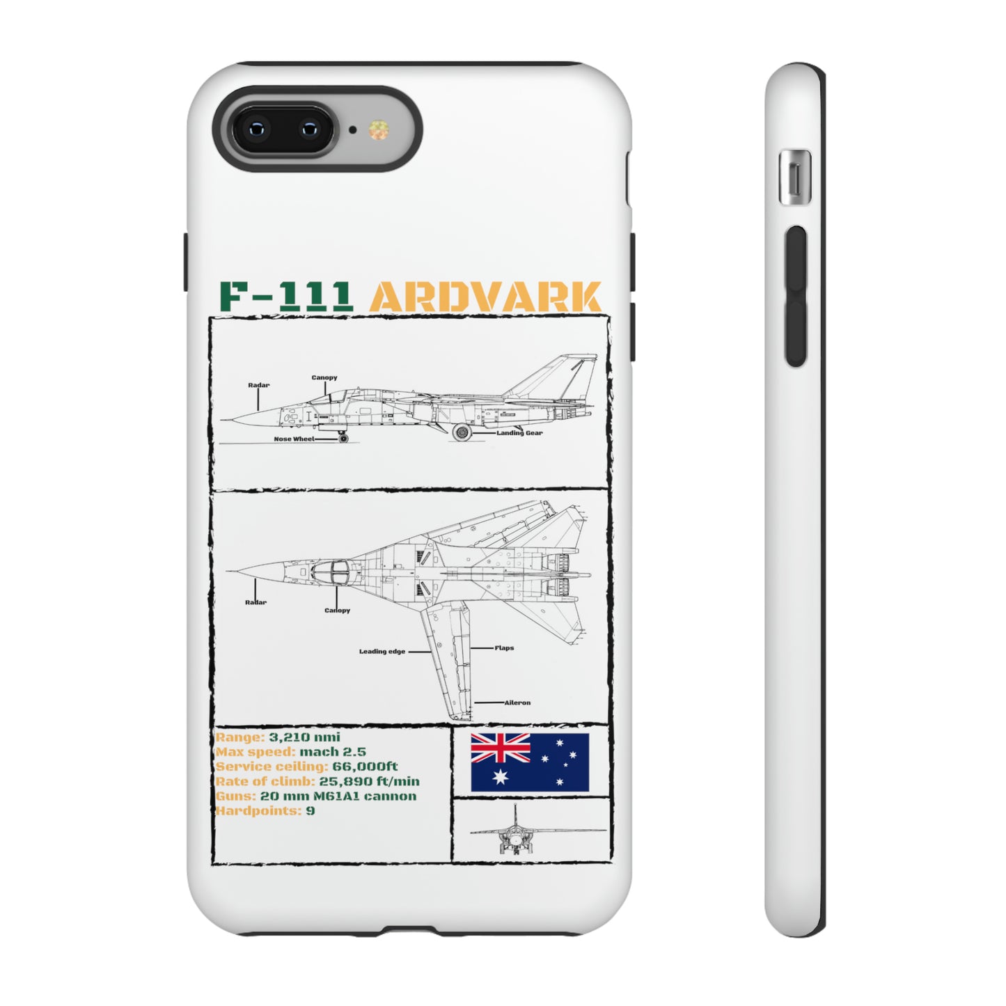 F111 Aardvark  Schematic Durable Phone Case (RAAF colouways)