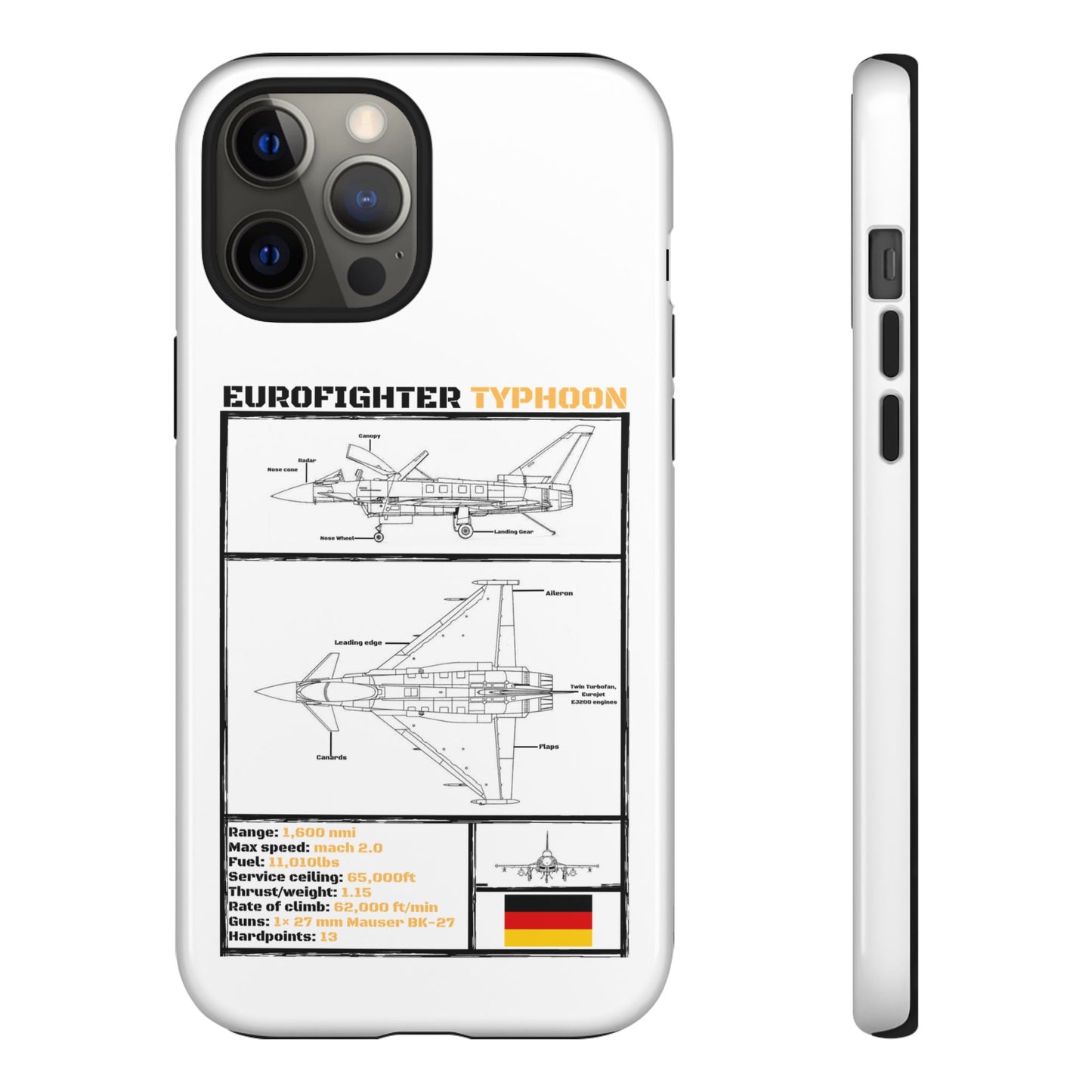 Eurofighter typhoon Schematic edition phone case (Luftwaffe Colour-Way)