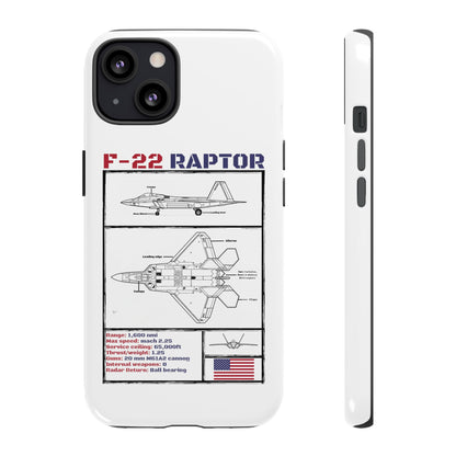 F-22 Raptor schematic rigid Phone Case (USAF colour-ways)