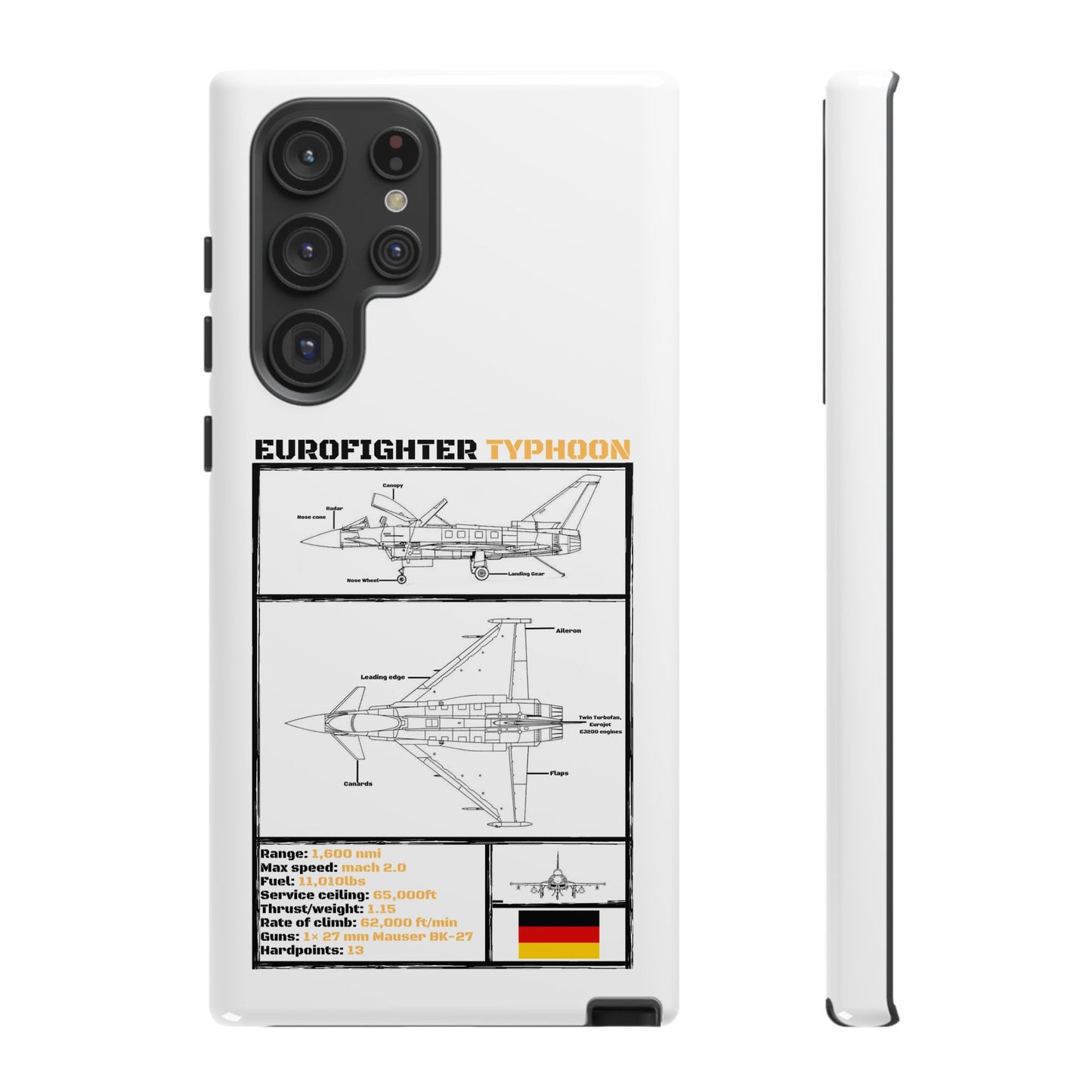Eurofighter typhoon Schematic edition phone case (Luftwaffe Colour-Way)
