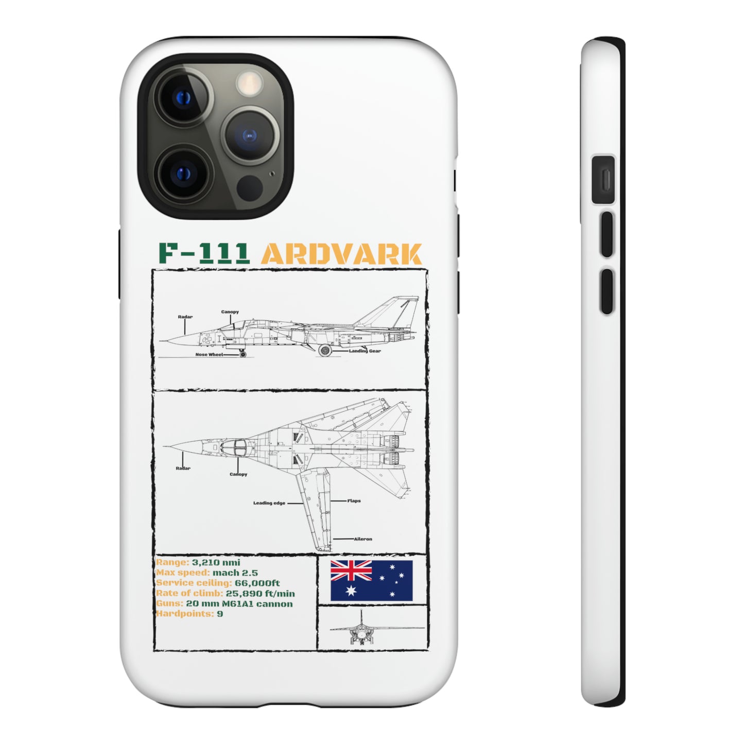 F111 Aardvark  Schematic Durable Phone Case (RAAF colouways)