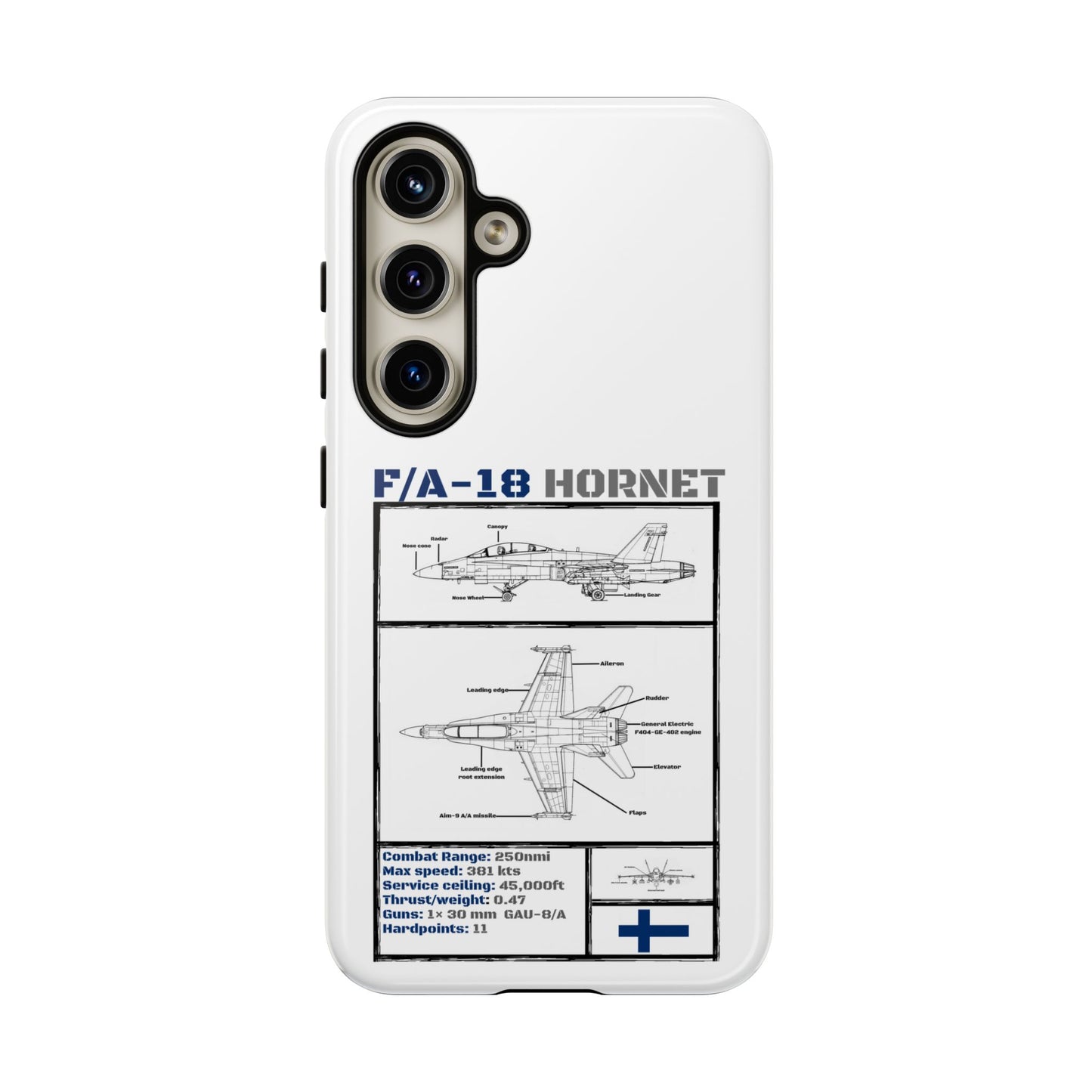F/A-18 Hornet Schematic edition phone case (FAF Colour-Way)