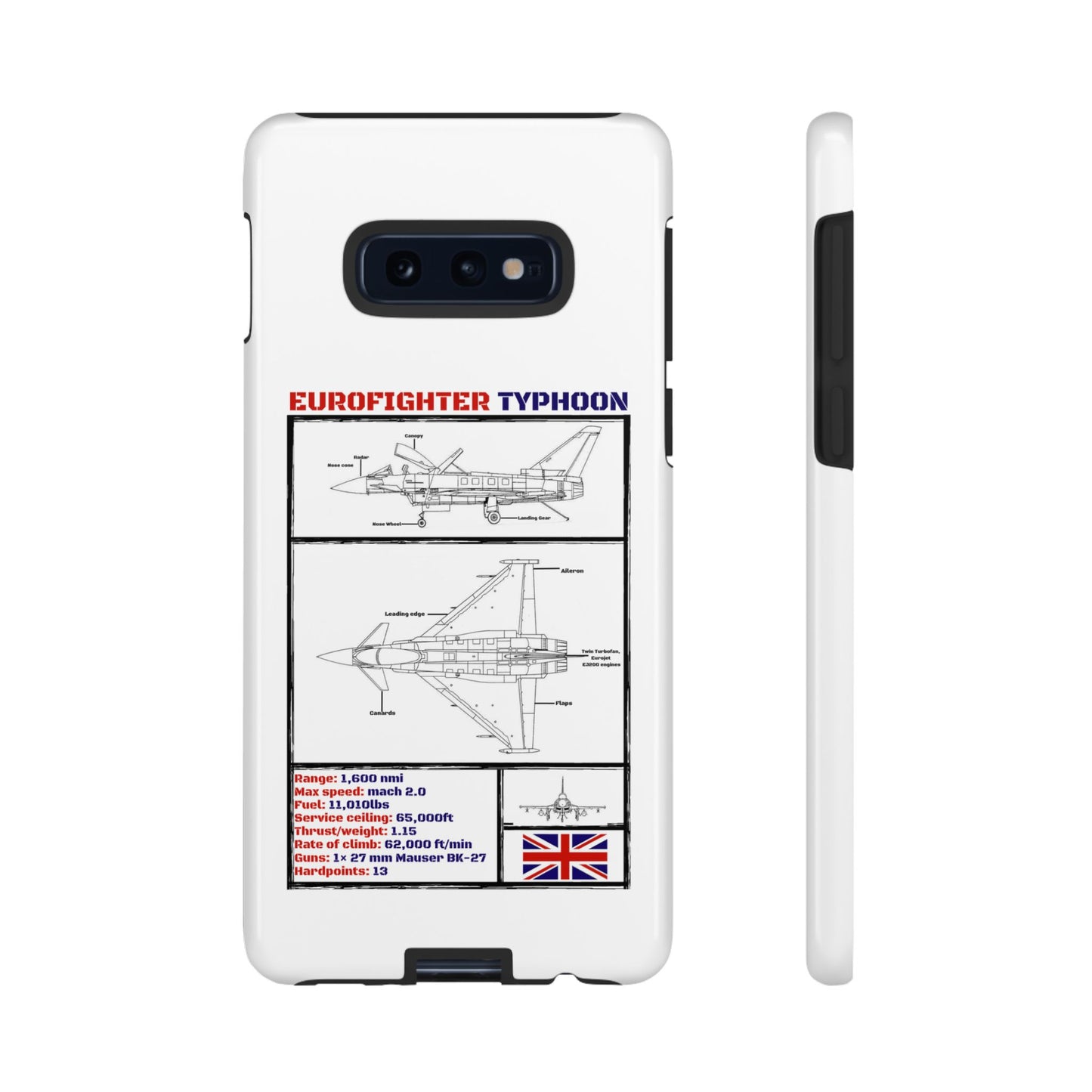 Eurofighter typhoon Schematic edition phone case (RAF Colour-Way)