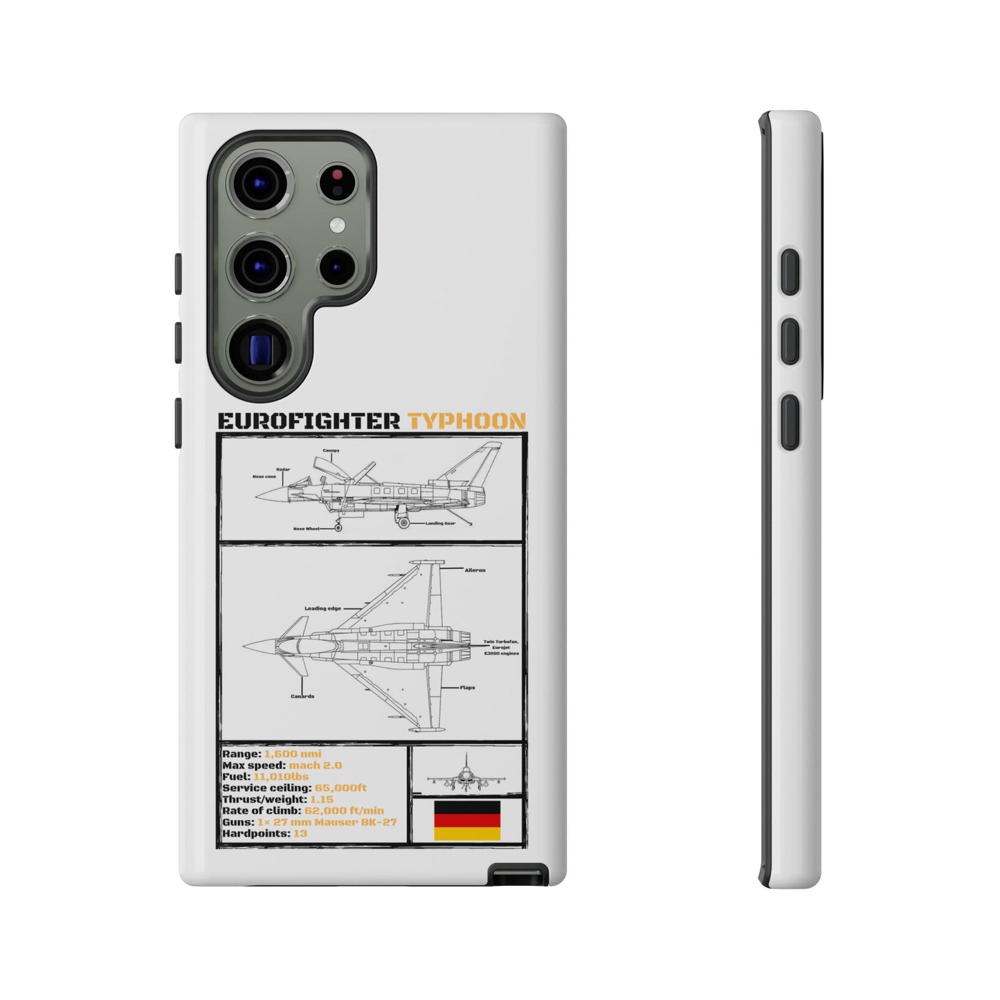 Eurofighter typhoon Schematic edition phone case (Luftwaffe Colour-Way)