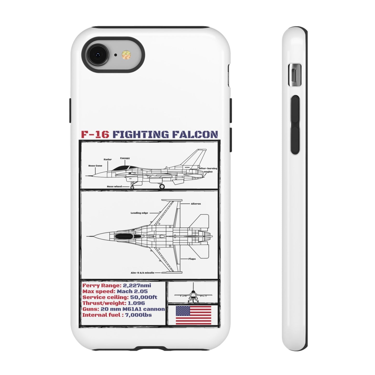 F-16 Fighting Falcon Schematic edition phone case (USAF Colour-Way)