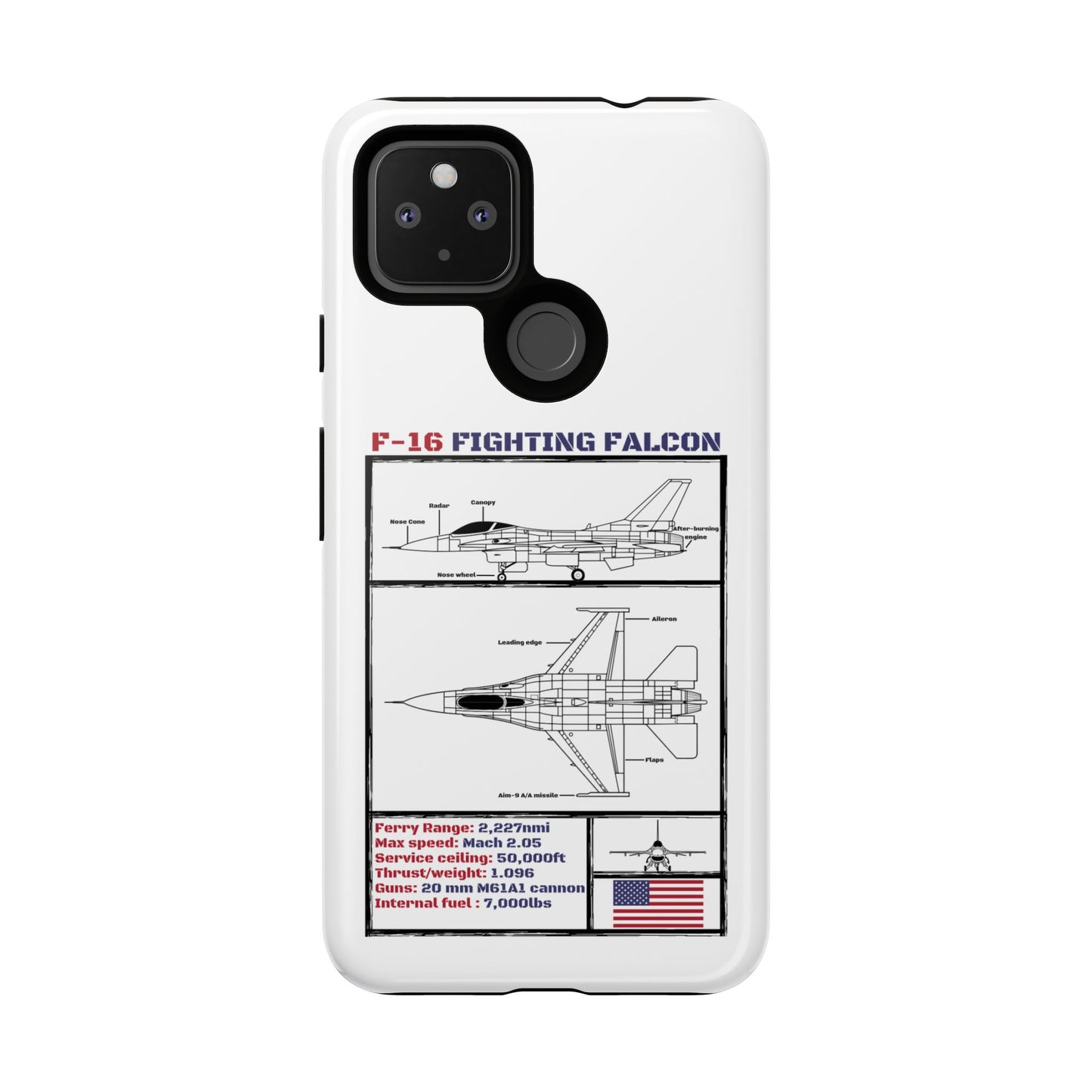 F-16 Fighting Falcon Schematic edition phone case (USAF Colour-Way)