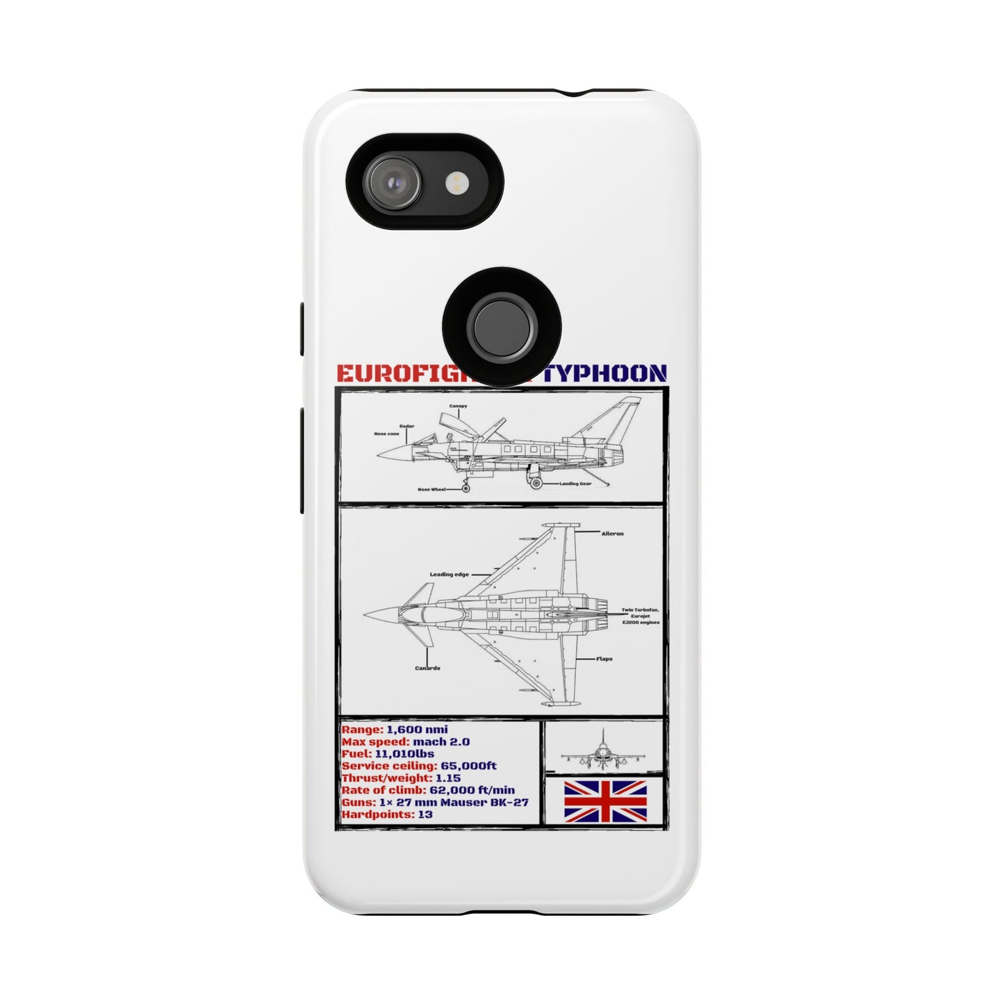 Eurofighter typhoon Schematic edition phone case (RAF Colour-Way)