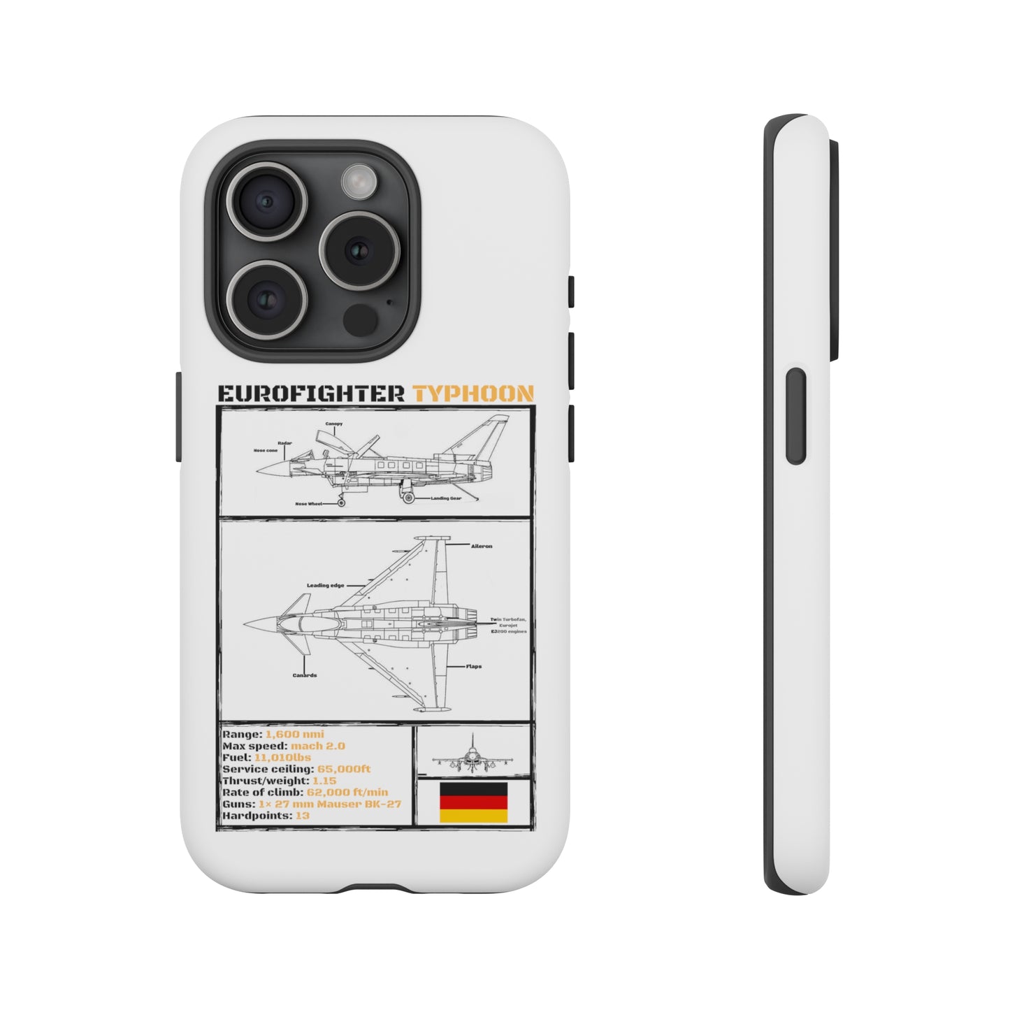 Eurofighter Typhoon Rigid Phone Case (Luftwaffe colour-ways)