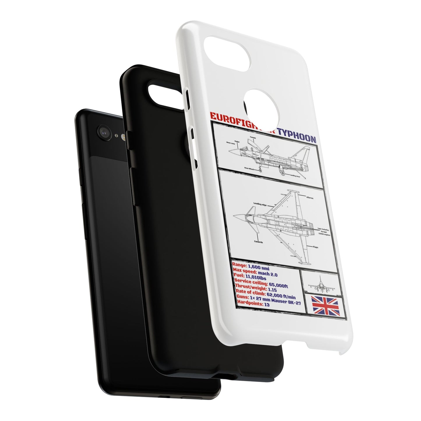 Eurofighter typhoon Schematic edition phone case (RAF Colour-Way)
