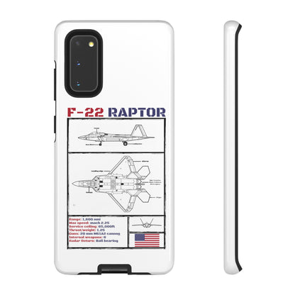 F-22 Raptor schematic rigid Phone Case (USAF colour-ways)