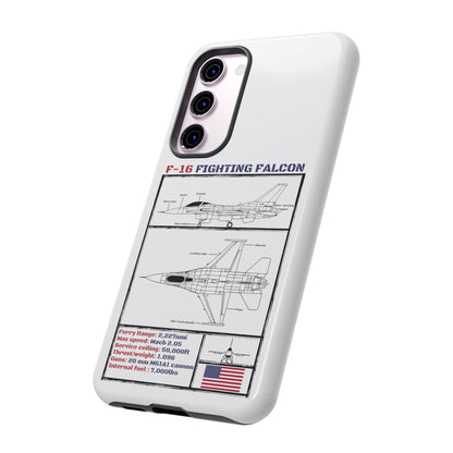 F-16 Schematic rigid Phone Case (USAF colour-ways)