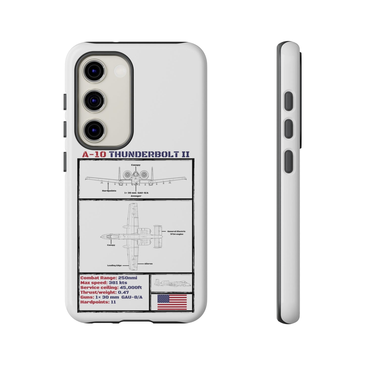 A-10 Schematic Rigid Phone Case (USAF colour-ways)