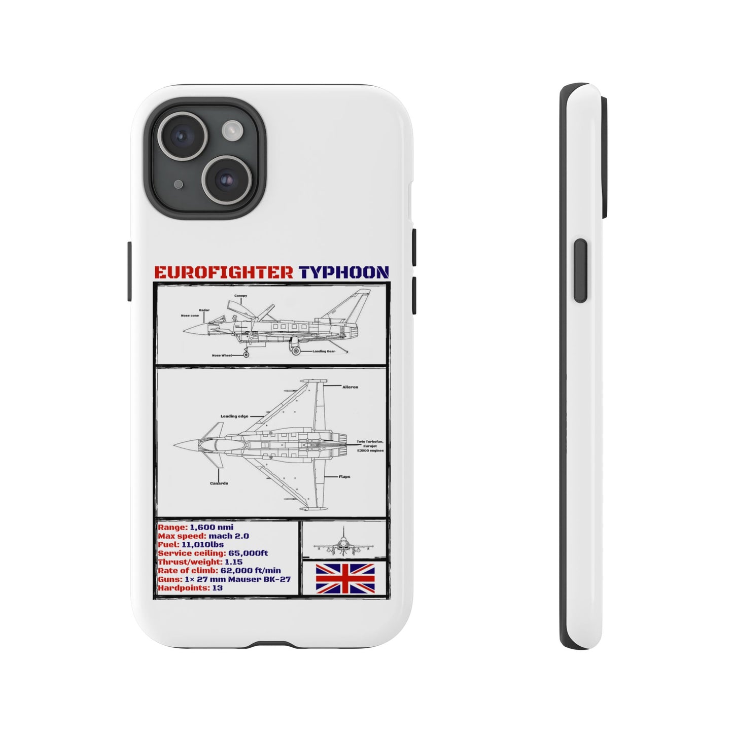 Eurofighter typhoon Schematic edition phone case (RAF Colour-Way)