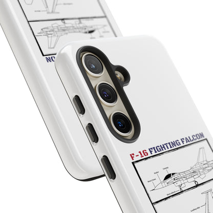 F-16 Schematic rigid Phone Case (USAF colour-ways)