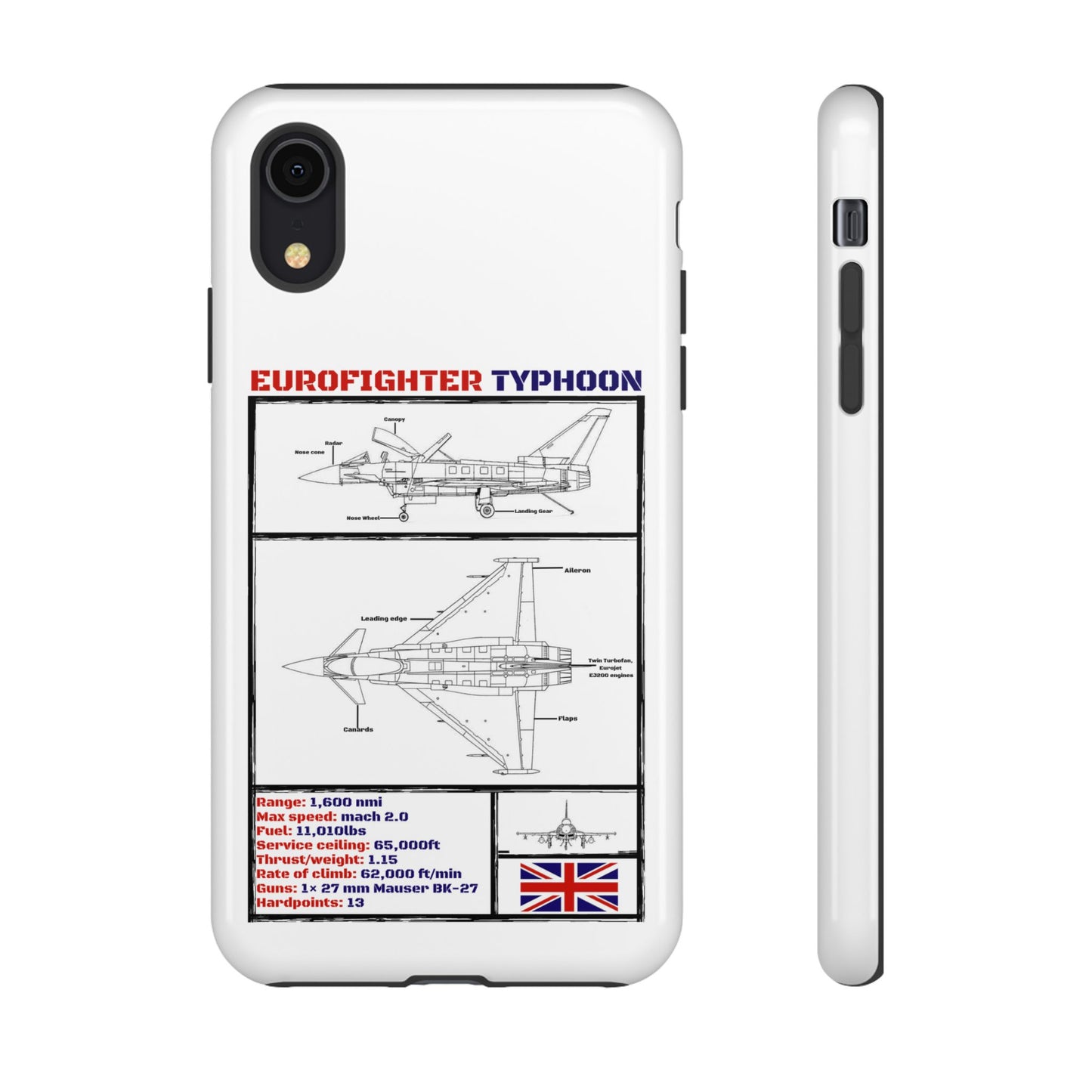 Eurofighter typhoon Schematic edition phone case (RAF Colour-Way)