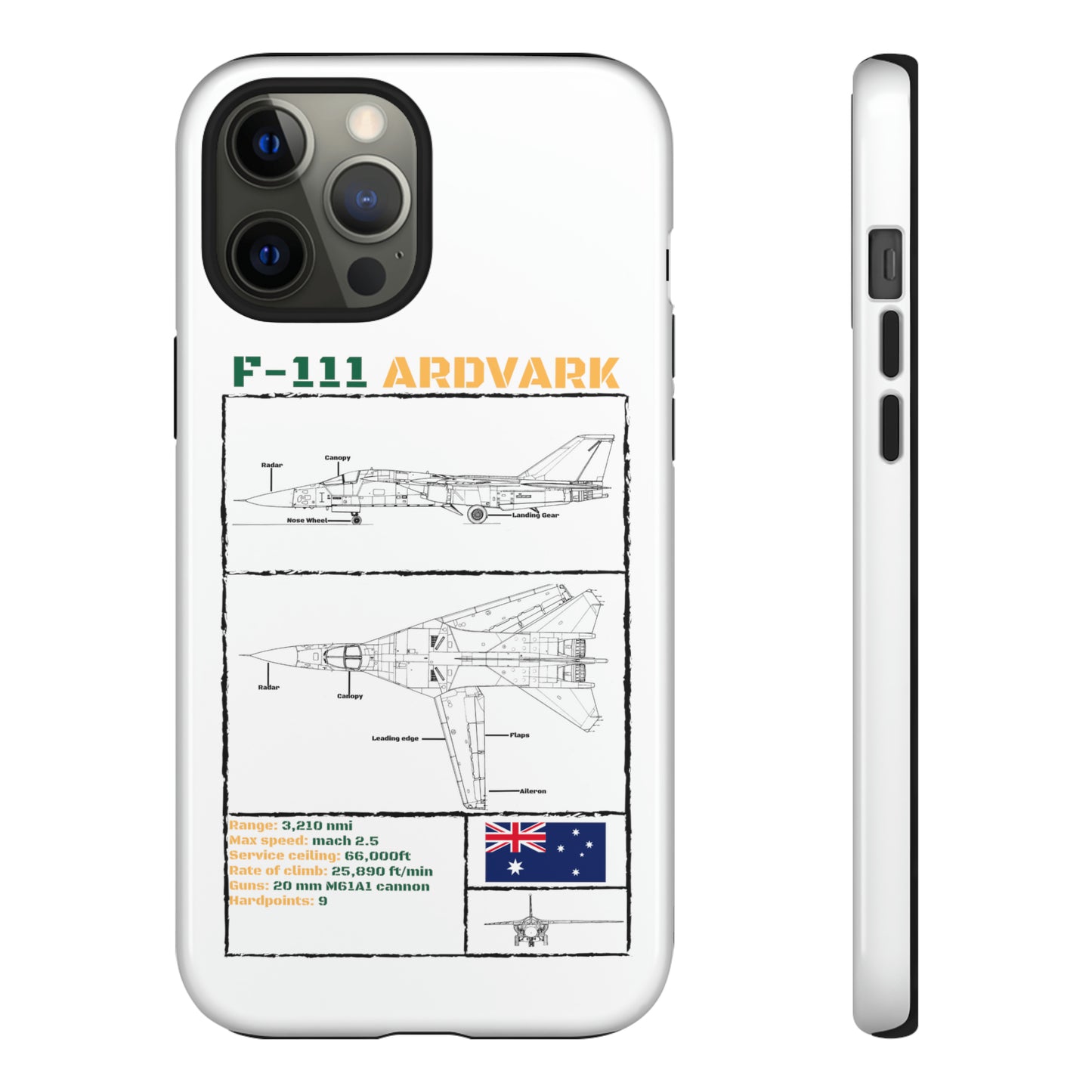 F111 Aardvark  Schematic Durable Phone Case (RAAF colouways)