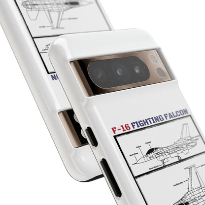 F-16 Fighting Falcon Schematic edition phone case (USAF Colour-Way)