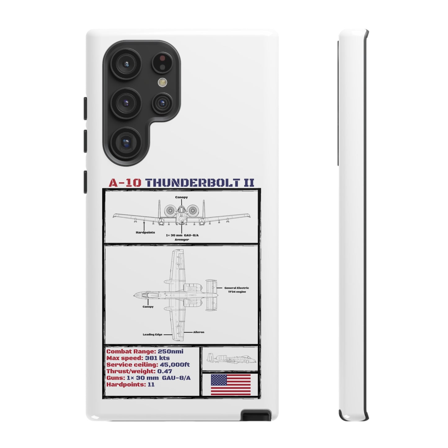 A-10 Schematic Rigid Phone Case (USAF colour-ways)